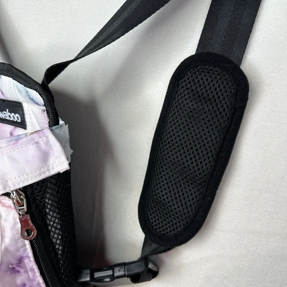PAWABOO Pet Cat Dog Carrier Backpack Travel Hiking Adjustable Bag Purple Marble